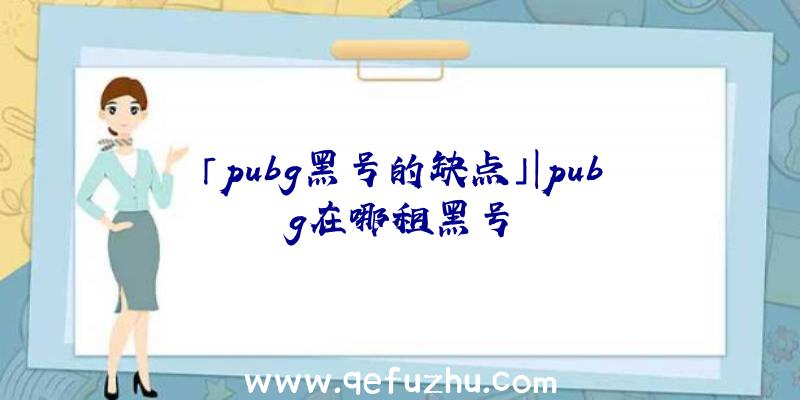 「pubg黑号的缺点」|pubg在哪租黑号